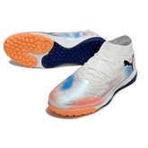 Puma Future 8 TF White, Orange and Light Blue Society Football Boots